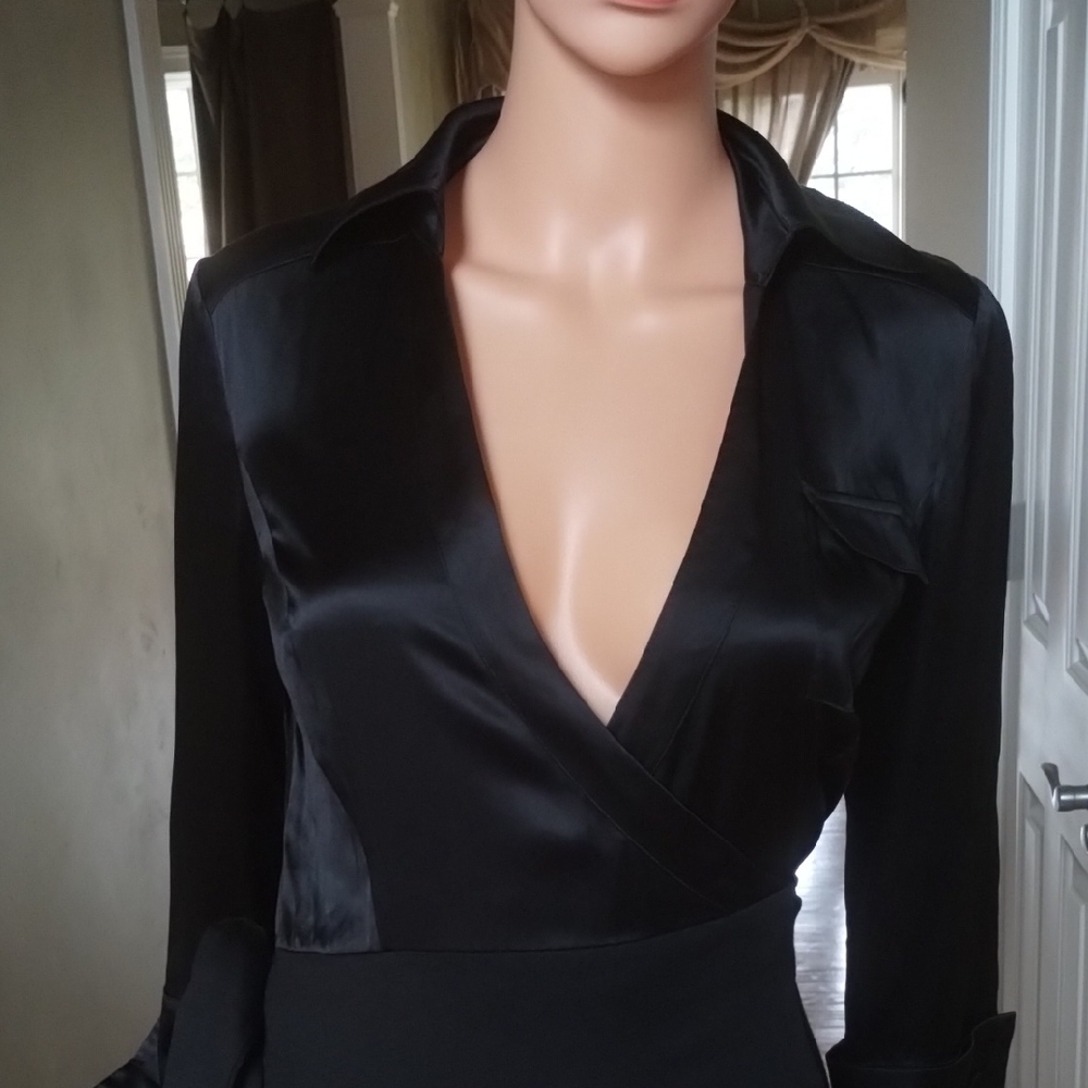 Elegant/Classic Diane Von Furstenberg Black Wrap Dress - Picture 4 of 13